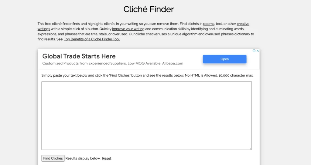 Copywriting Tools - Cliche Finder